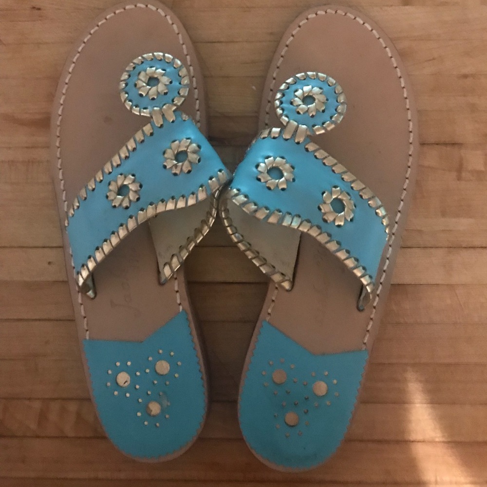 NEW JACK ROGERS!! Blue and gold. Worn once!